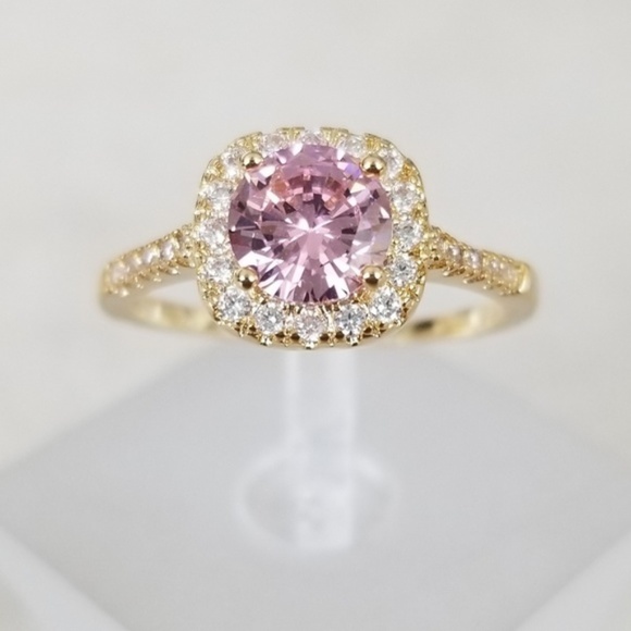 18k Over Sterling Pink Ring